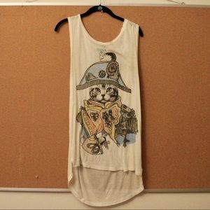Flowy Military Cat Tank Top